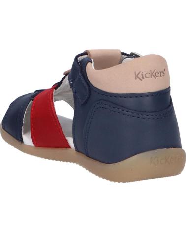 boy Sandals KICKERS 784320-10 BOGOZ 101 MARINE ROUGE BLANC CASSE