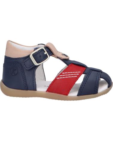 boy Sandals KICKERS 784320-10 BOGOZ 101 MARINE ROUGE BLANC CASSE