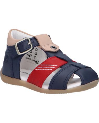 boy Sandals KICKERS 784320-10 BOGOZ 101 MARINE ROUGE BLANC CASSE