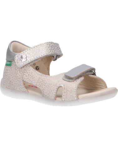 Sandalen für Mädchen und Junge KICKERS 696354-10 BINSIA-2 32 BLANC LEOPARD
