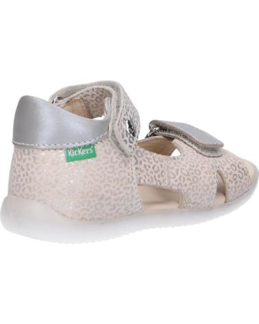 Sandalen für Mädchen und Junge KICKERS 696354-10 BINSIA-2 32 BLANC LEOPARD