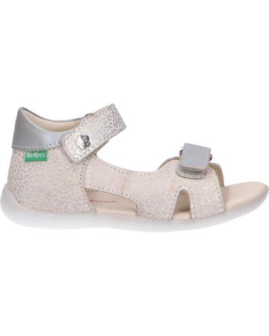 girl and boy Sandals KICKERS 696354-10 BINSIA-2 32 BLANC LEOPARD