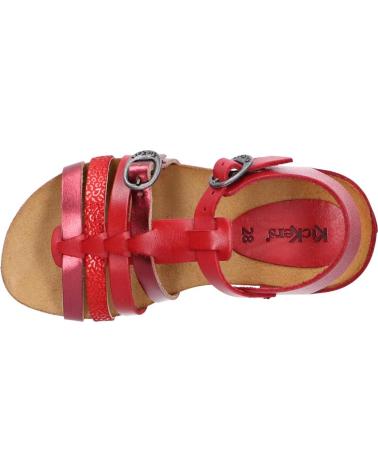 Woman and girl Sandals KICKERS 784650-30 BOBBAN 43 ROUGE METALLISE