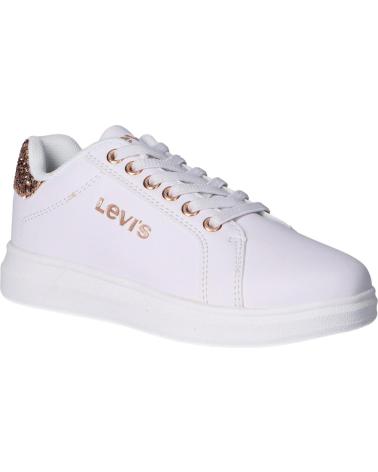 Sapatilhas de Menina e Menino LEVIS VELL0020S ELLIS 2925 WHITE GOLD PINK