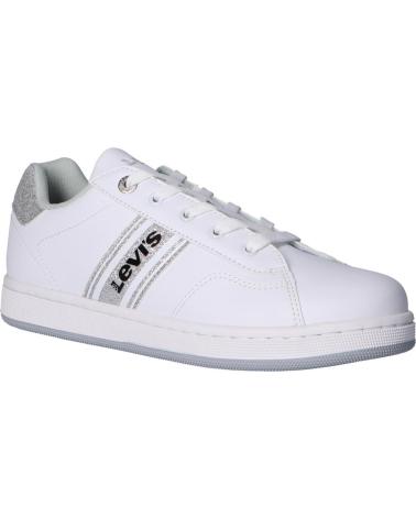 Sapatilhas de Menina e Menino LEVIS VADS0041S BRANDON LACE 0081 WHITE-SILVER