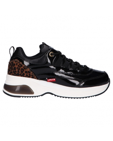 Woman and girl and boy Trainers LEVIS VCHE0030S CHELSEA 2442 BLACK ANIMAL PRINT