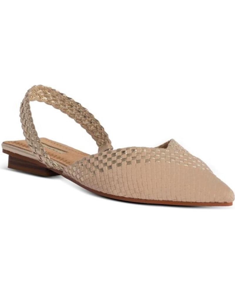 Sandalias de Mujer CORINA ZAPATO MUJER RAFIA BAJO CAMEL-PLATINO M3357 BRANDY