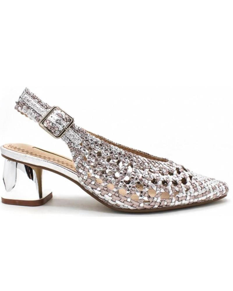Sandalias de Mujer CORINA ZAPATOS PRIMAVERA VERANO VESTIR -PLOMO M3177 PLATA