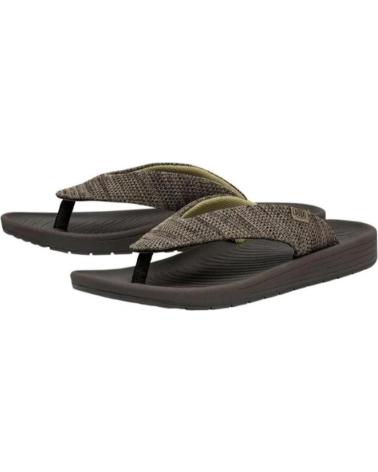 Chanclas de Hombre HEY DUDE MILO MARRON
