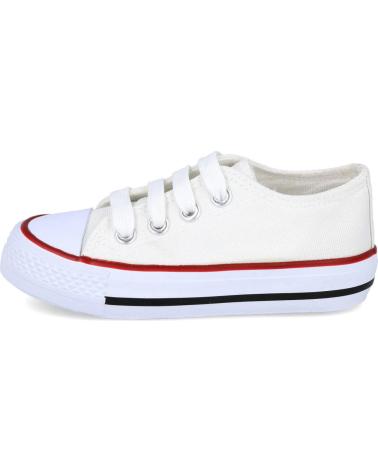 Sneaker für Mädchen und Junge L&R SHOES LR SHOES TO-326 ZAPATILLAS LONA NINOS BLANCO