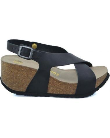 Sandalias de Mujer GENUINS NIZA LEATHER BLACK NEGRO
