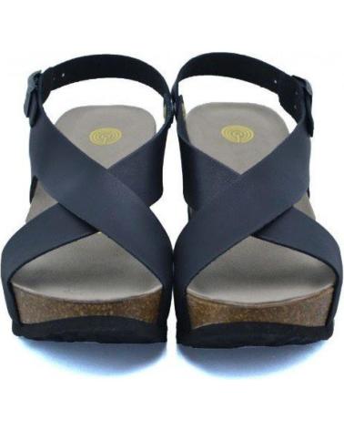 Sandalias de Mujer GENUINS NIZA LEATHER BLACK NEGRO
