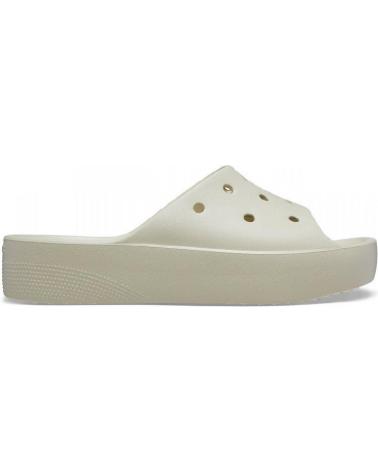 Tongs pour Femme CROCS CLASSIC PLATFORM SLIDE 208180 BEIGE BLANCO
