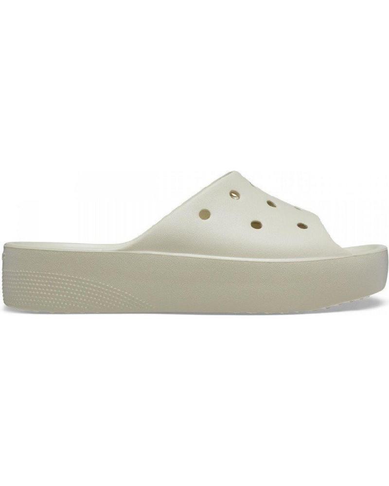 Woman Flip flops CROCS CLASSIC PLATFORM SLIDE 208180 BEIGE BLANCO