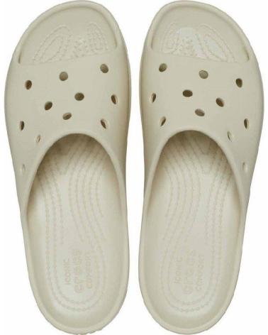 Woman Flip flops CROCS CLASSIC PLATFORM SLIDE 208180 BEIGE BLANCO