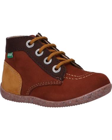 Botines de Niña y Niño KICKERS 830281 BONZIP-2 91 MARRON CAMEL TRICOLORE