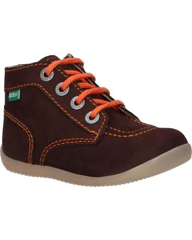 Stivaletti per Bambina e Bambino KICKERS 653097 BONZIP-2 92 MARRON FONCE ORANGE