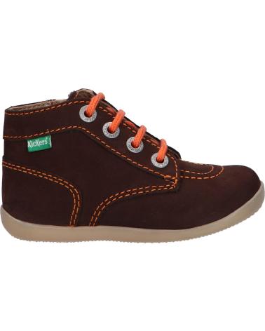 Stivaletti per Bambina e Bambino KICKERS 653097 BONZIP-2 92 MARRON FONCE ORANGE