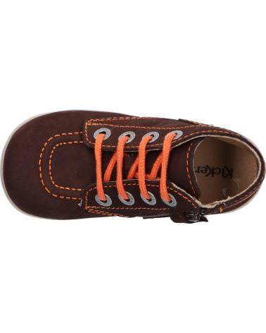 Stivaletti per Bambina e Bambino KICKERS 653097 BONZIP-2 92 MARRON FONCE ORANGE