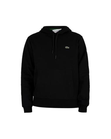 LACOSTE FELPA CON CAPPUCCIO IN PILE NERA SH962300 NEGRO