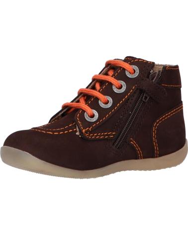 Stivaletti per Bambina e Bambino KICKERS 653097 BONZIP-2 92 MARRON FONCE ORANGE