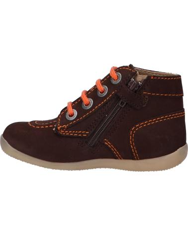 Stivaletti per Bambina e Bambino KICKERS 653097 BONZIP-2 92 MARRON FONCE ORANGE