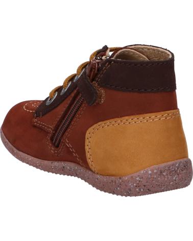 Botines de Niña y Niño KICKERS 830281 BONZIP-2 91 MARRON CAMEL TRICOLORE