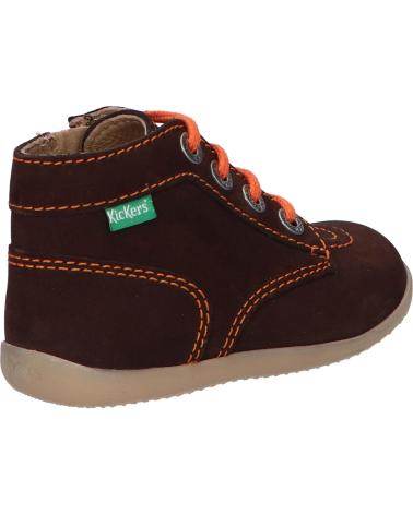 Stivaletti per Bambina e Bambino KICKERS 653097 BONZIP-2 92 MARRON FONCE ORANGE