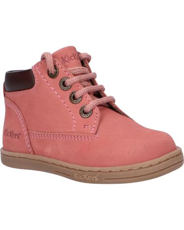 Botins de Menina KICKERS 537938 TACKLAND 131 ROSE CLAIR PERM