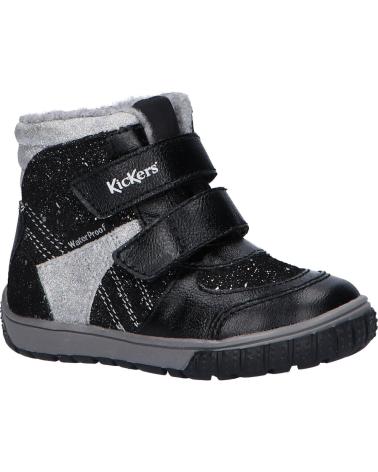 Stivali per Bambina e Bambino KICKERS 585573 SITROUILLE WPF 82 NOIR ARGENT