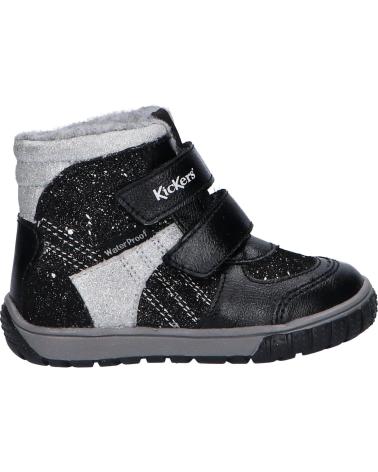 Stivali per Bambina e Bambino KICKERS 585573 SITROUILLE WPF 82 NOIR ARGENT