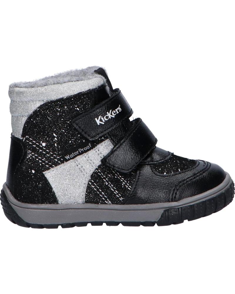 Stivali per Bambina e Bambino KICKERS 585573 SITROUILLE WPF 82 NOIR ARGENT