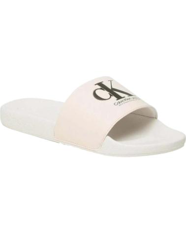 CALVIN KLEIN CHINELOS DE DEDO JEANS SLIDE OVERSI ANCIENT WHITE BRANCO ANCIENT WHITE