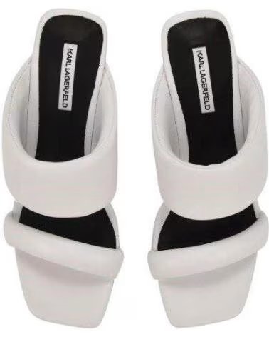 Sandálias de Mulher  KARL LAGERFELD IKON HEEL PADDED 2-STRAP KL39005 BLANCO NEGRO