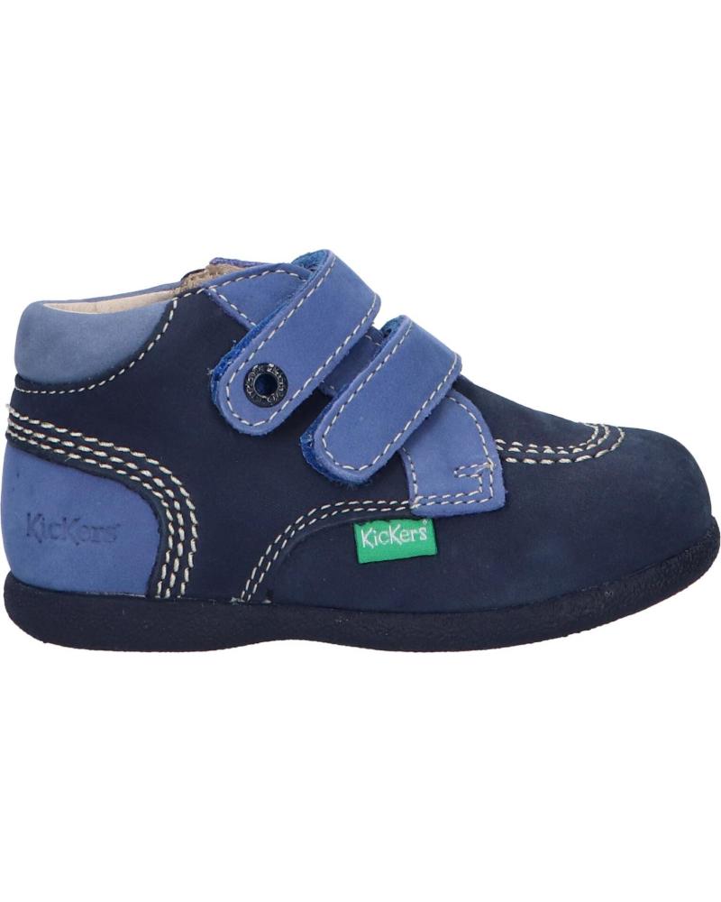 boy Mid boots KICKERS 439475 BABYSCRATCH 103 MARINE BLEU TRICOLORE