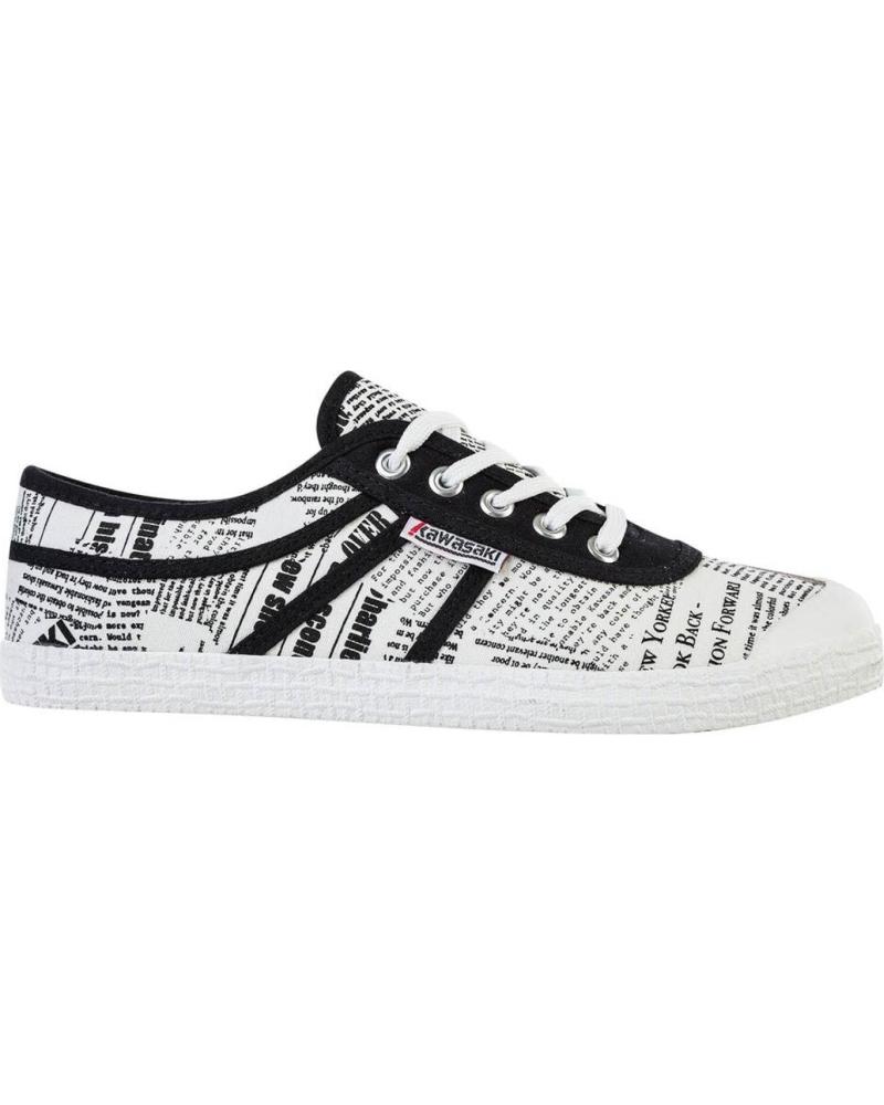 Deportivas de Mujer y Hombre y Niña y Niño KAWASAKI NEWS PAPER CANVAS SHOE K202414 1002 WHITE