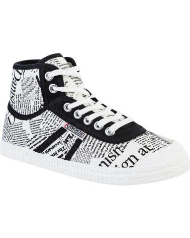 Botines de Mujer y Hombre y Niña y Niño KAWASAKI NEWS PAPER CANVAS BOOT K202413 1002 WHITE
