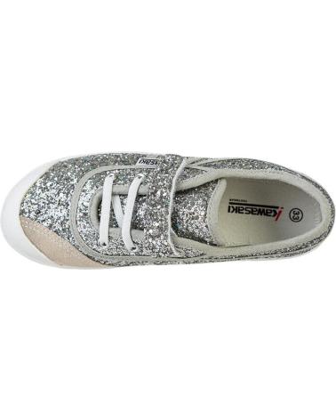 Sportif pour Fille KAWASAKI GLITTER KIDS SHOE W-ELASTIC K202586 8889 SILVER