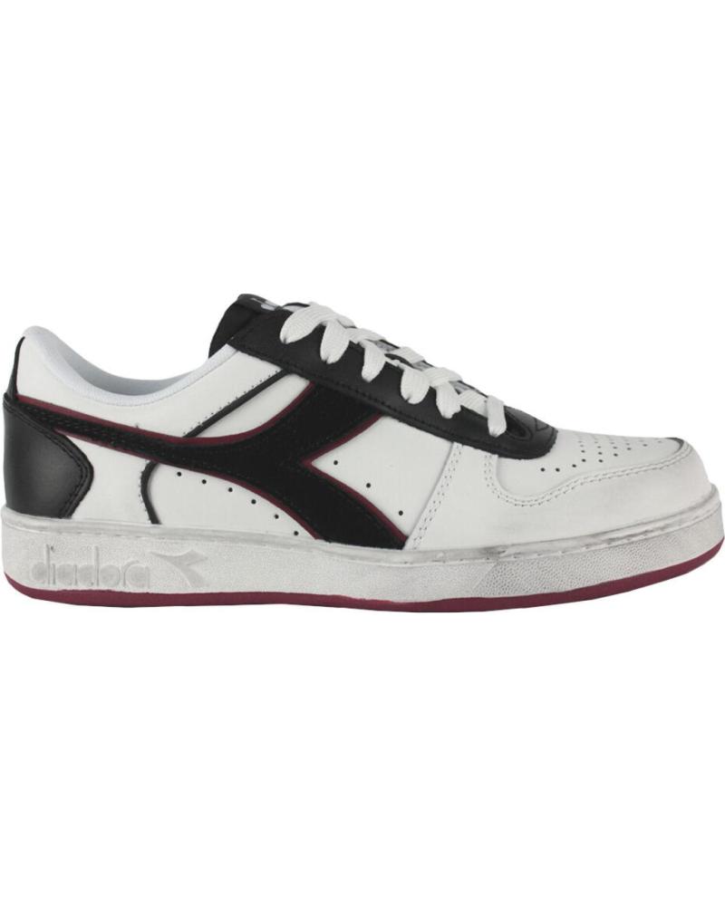 Zapatillas deporte de Hombre DIADORA MAGIC BASKET LOW ICONA LEATHER C5019 BLANCO-BURDEOS