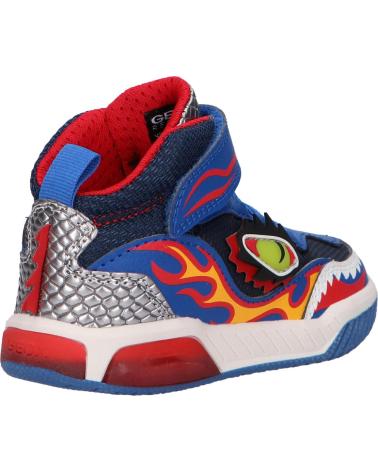 boy Mid boots geox BOTINES J INEK DRAGON LUMINOSO J369CD ROYALRED