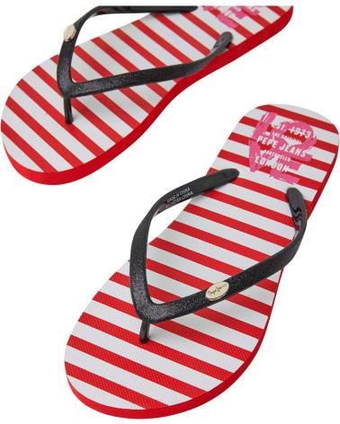 INFRADITO PEPE JEANS RAKE LOVE RIGHE ROSSE RED