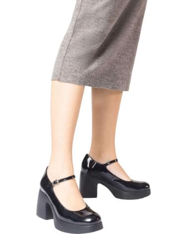 WONDERS PLATEAU-PUMPS AUS SCHWARZEM LACKLEDER NEGRO
