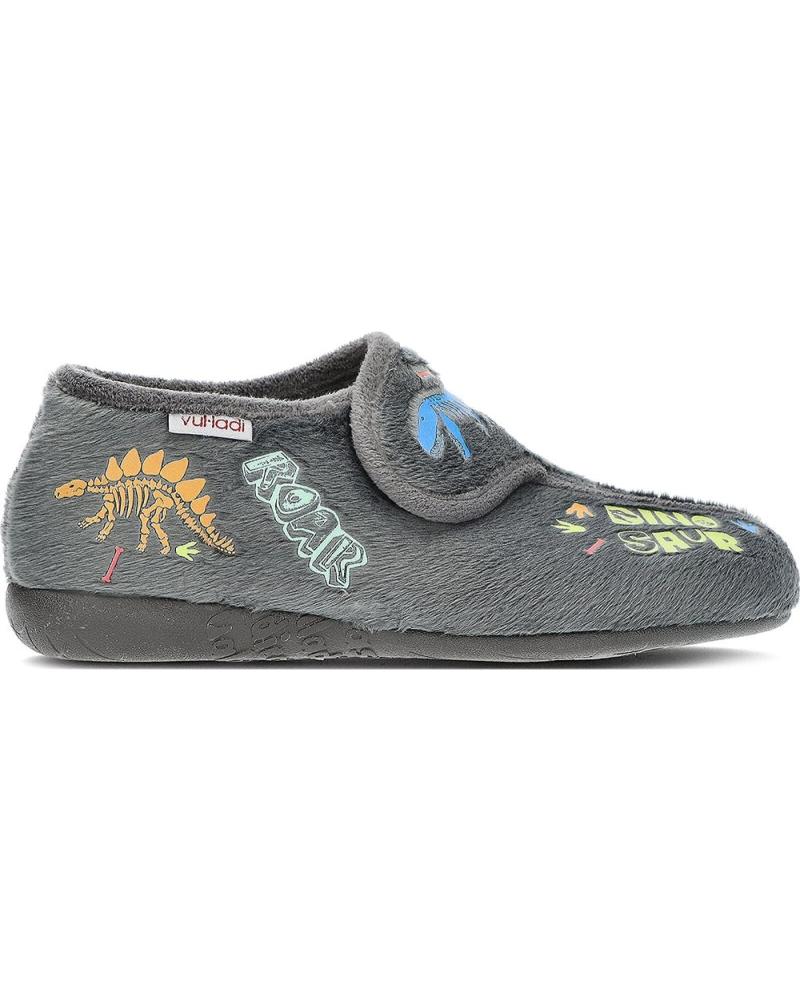 Hausschuhe für Mädchen und Junge VUL-LADI PANTUFLAS VULLADI 4241 DINO GRIS