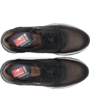 Man Trainers FLUCHOS F1603 ZAPATILLAS CASUAL DE HOMBRE AZUL MARINO NOBUK AZUL MARINO