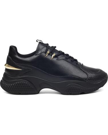 Zapatos de Hombre ED HARDY PUAND LEATHER CHUNKY RUNNER WITH GOLD DETAIL NEGRO-ORO