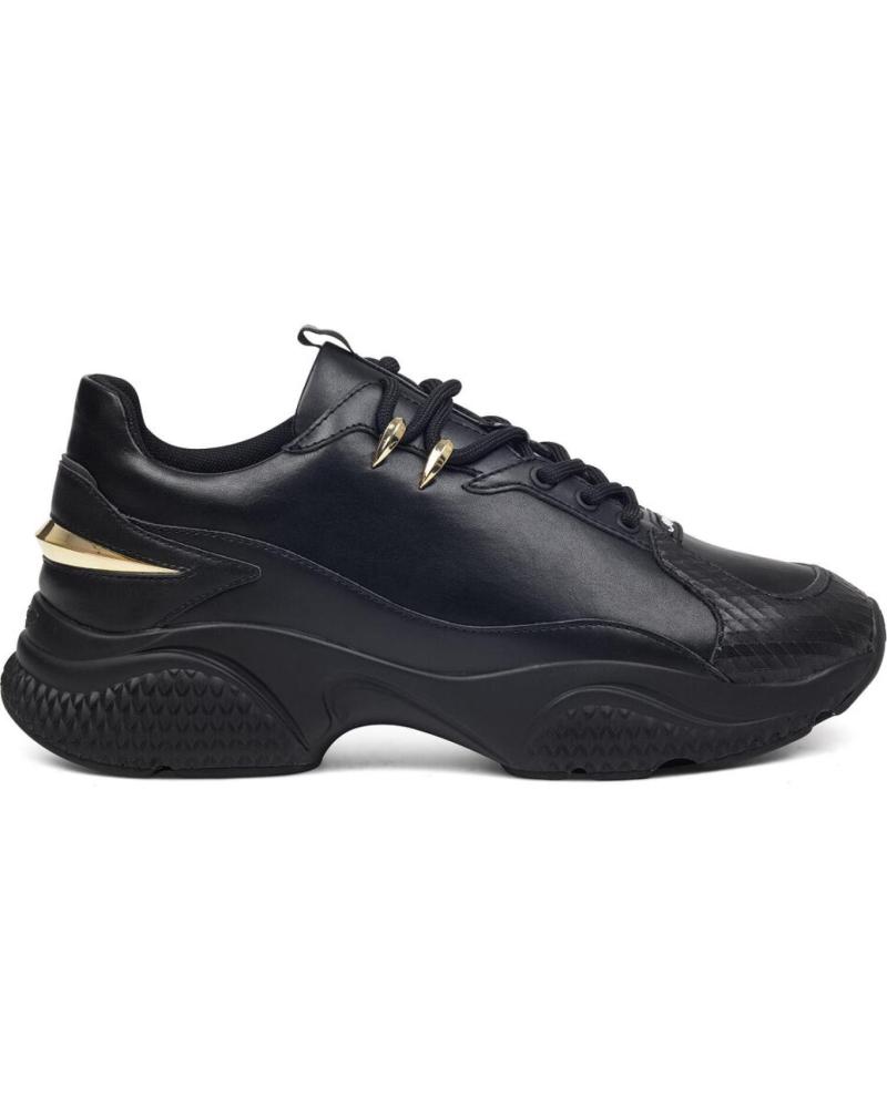 Zapatos de Hombre ED HARDY PUAND LEATHER CHUNKY RUNNER WITH GOLD DETAIL NEGRO-ORO