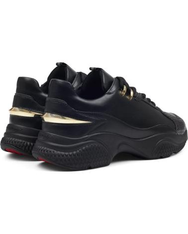 Zapatos de Hombre ED HARDY PUAND LEATHER CHUNKY RUNNER WITH GOLD DETAIL NEGRO-ORO