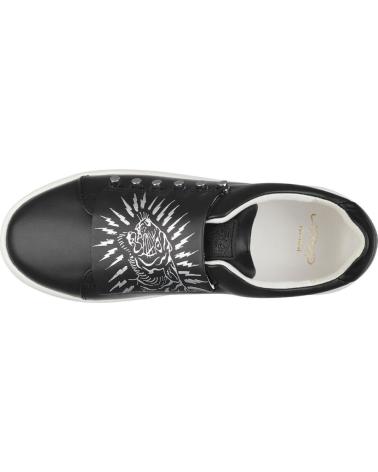 Zapatillas deporte de Hombre ED HARDY LEATHER UPPER WITH PRINT AND ELASTIC FASTENING LOW TOP SNEAK NEGRO-BLANCO