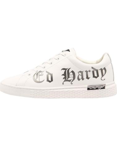 Zapatillas deporte de Hombre ED HARDY SCRIPT LOW TOP WHITE-GUN METAL BLANCO-GRIS