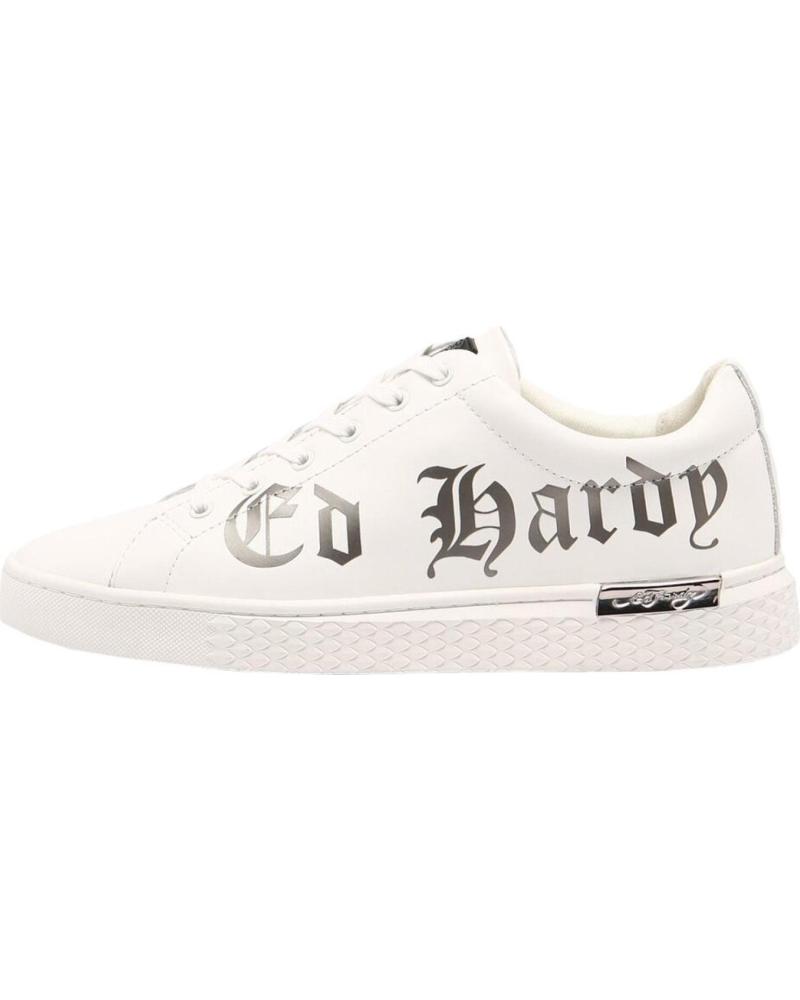 Zapatillas deporte de Hombre ED HARDY SCRIPT LOW TOP WHITE-GUN METAL BLANCO-GRIS